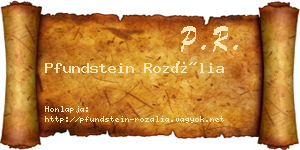 Pfundstein Rozália névjegykártya